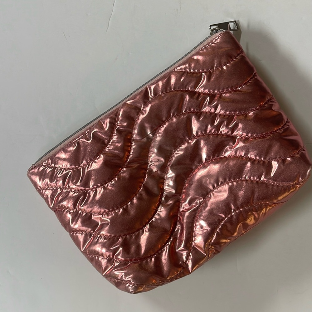 Rose Gold Quilted Cosmetics Pouch